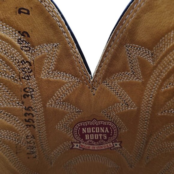 Nocona Cape Buffalo Cowboy Boots Mens size 10D Brown Tan Exotic Leather Western - Picture 7 of 16